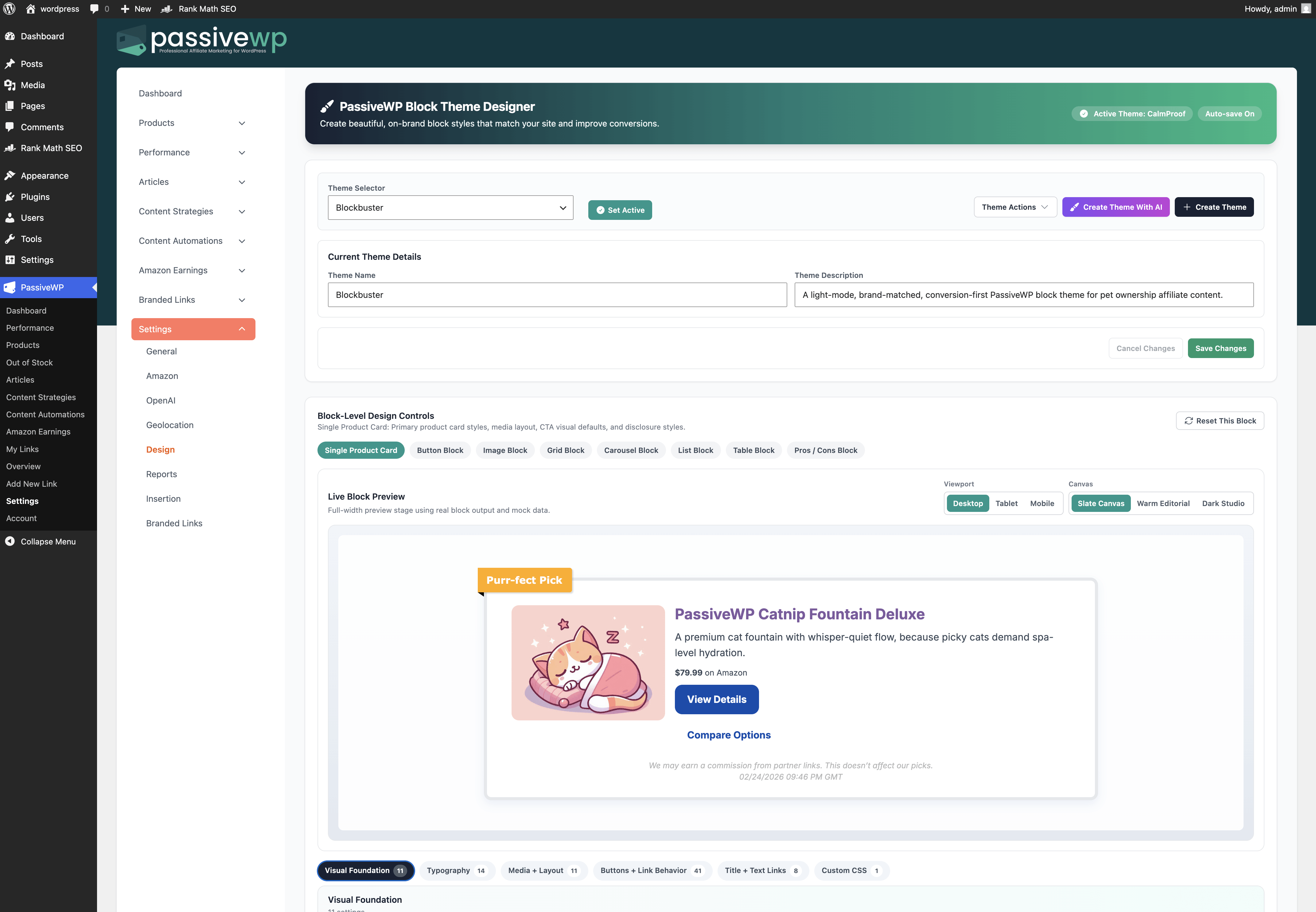 Block theme designer